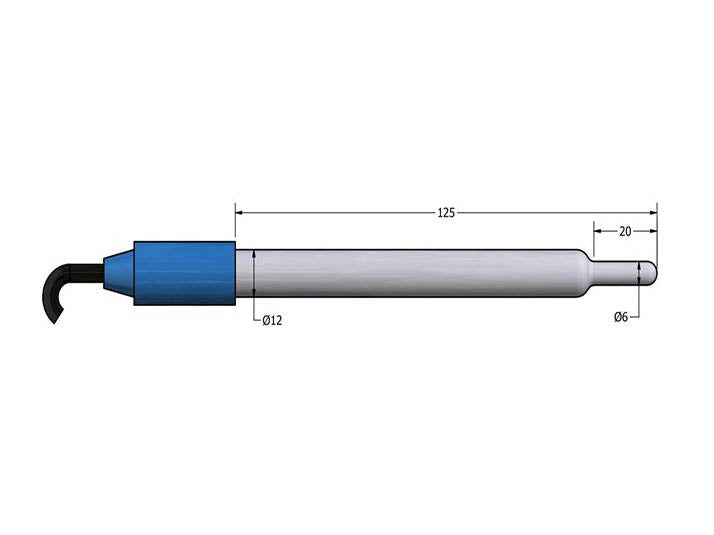 AMEL Thermometric Probe, Glass Body, Ø12 X 125mm, 0-100°C, Through Cable - MSE Supplies LLC