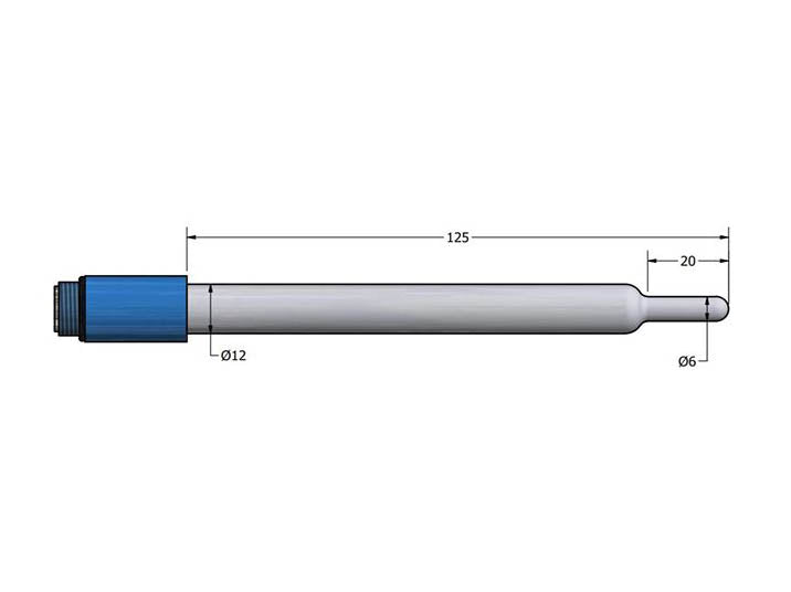 AMEL Thermometric Probe, Glass Body, Ø12 X 125mm, 0-100°C, S7 Connector - MSE Supplies LLC