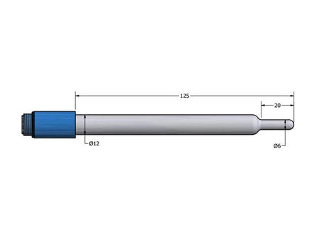 AMEL Thermometric Probe, Glass Body, Ø12 X 125mm, 0-100°C, S7 Connector - MSE Supplies LLC