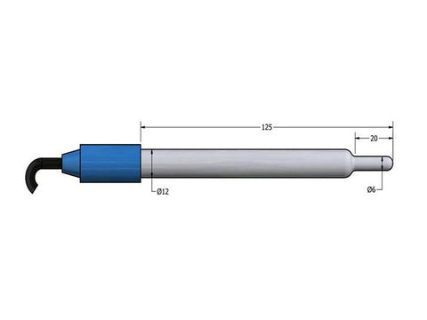 AMEL Thermometric Probe, Glass Body, Ø12 X 125mm, 0-100°C, Through Cable - MSE Supplies LLC