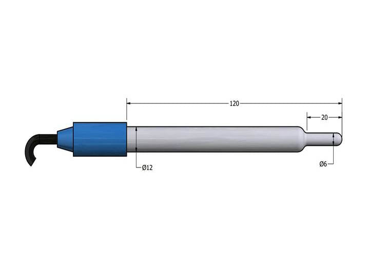 AMEL Thermometric Probe, Glass Body, Ø12 X 125mm, 0-100°C, Through Cable - MSE Supplies LLC