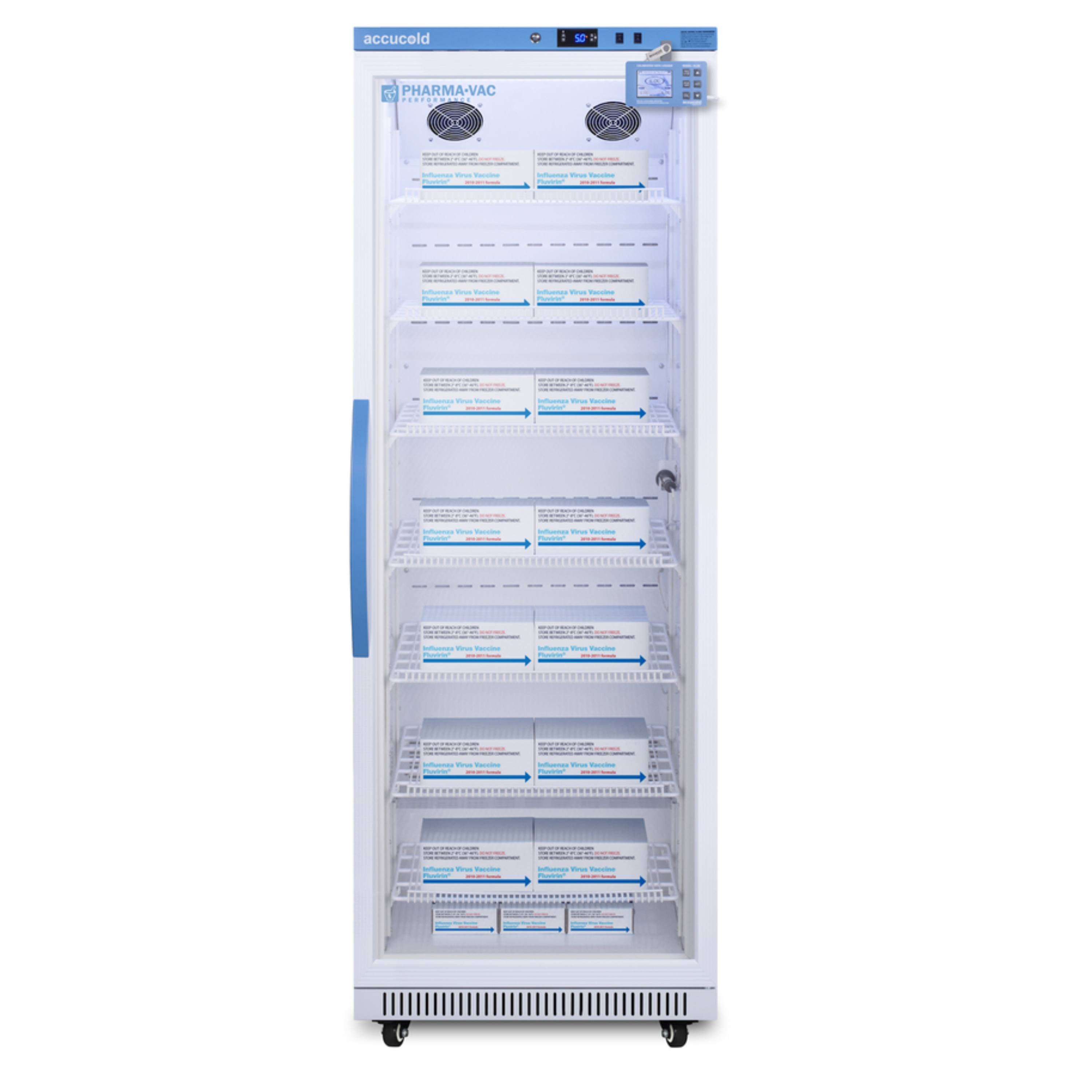 Accucold 18 Cu.Ft. Glass Door Vaccine Refrigerator w/ NIST-Calibrated DL2B Logger