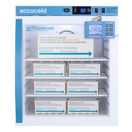 Accucold 1 Cu.Ft. Compact Vaccine Refrigerator, Glass Door w/ DL2B