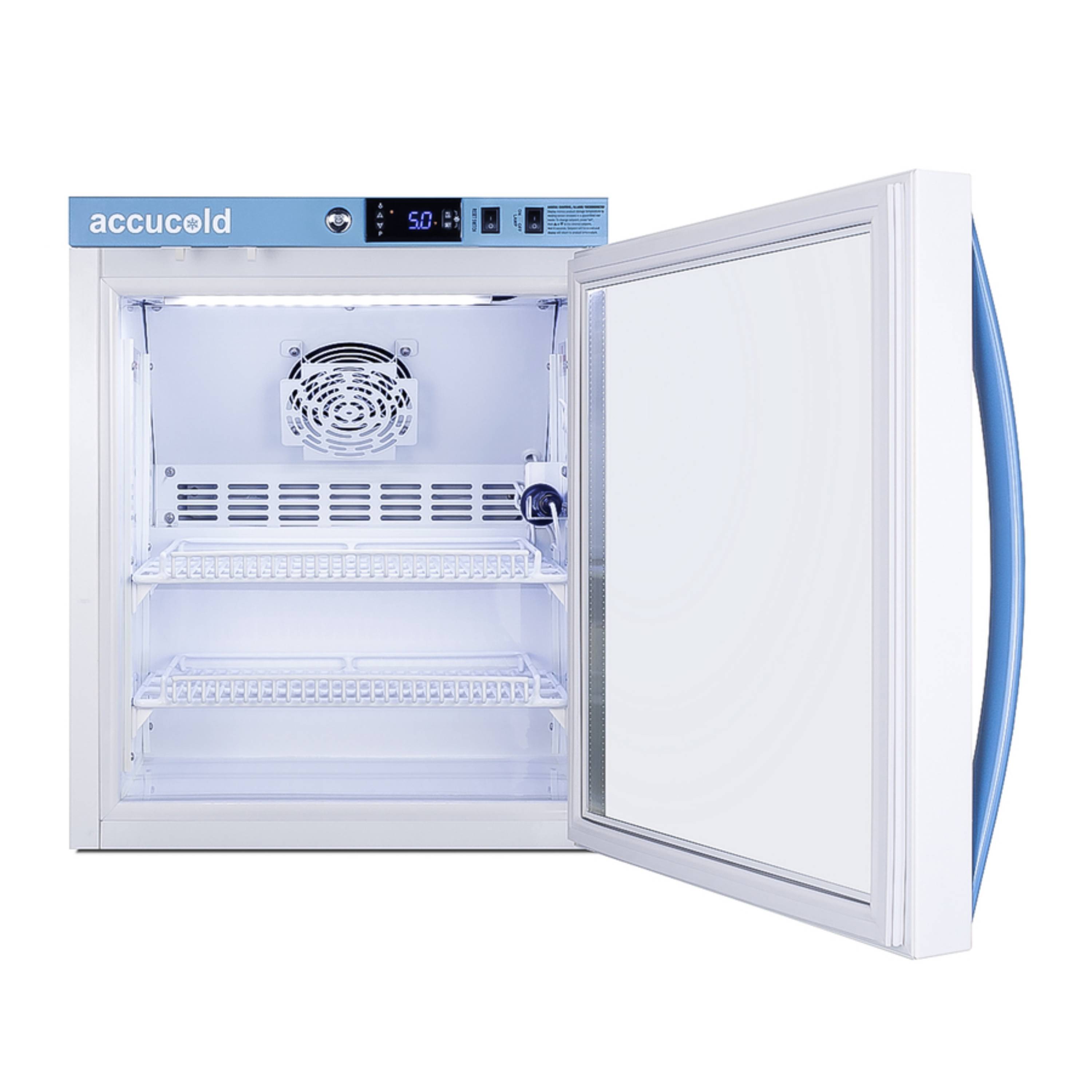 Accucold 1.94 Cu.Ft. Compact Vaccine Refrigerator, Glass Door w/ DL2B