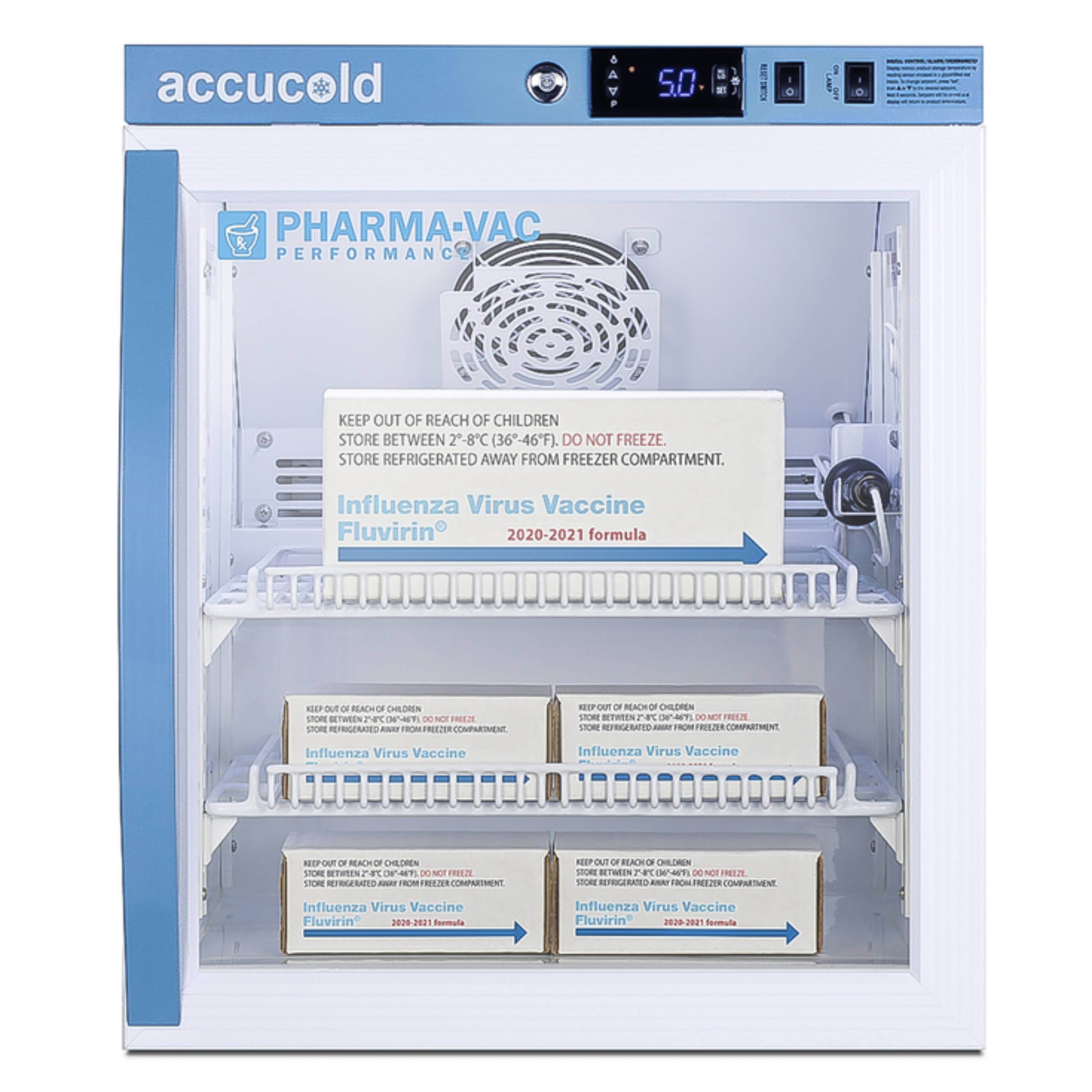 Accucold 1.94 Cu.Ft. Compact Vaccine Refrigerator, Glass Door w/ DL2B