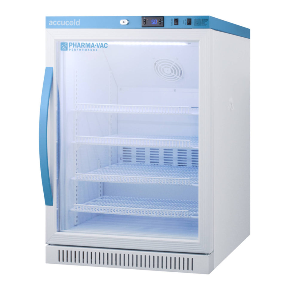 Accucold 6 Cu.Ft. ADA Height Vaccine Refrigerator, Glass Door