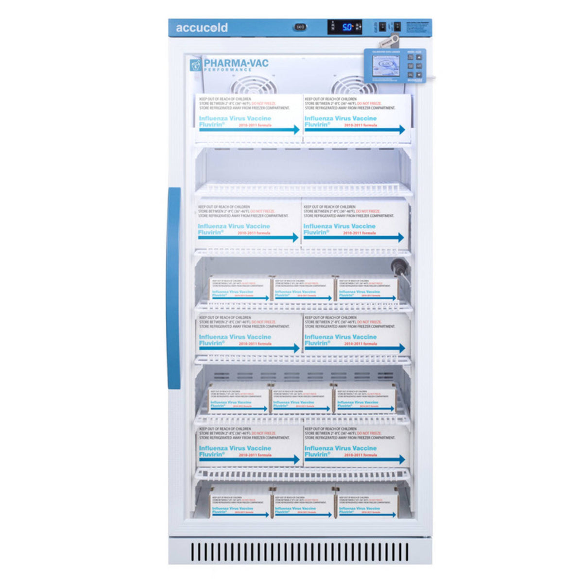 Accucold 8 Cu.Ft. Upright Vaccine Refrigerator, Glass Door w/ DL2B