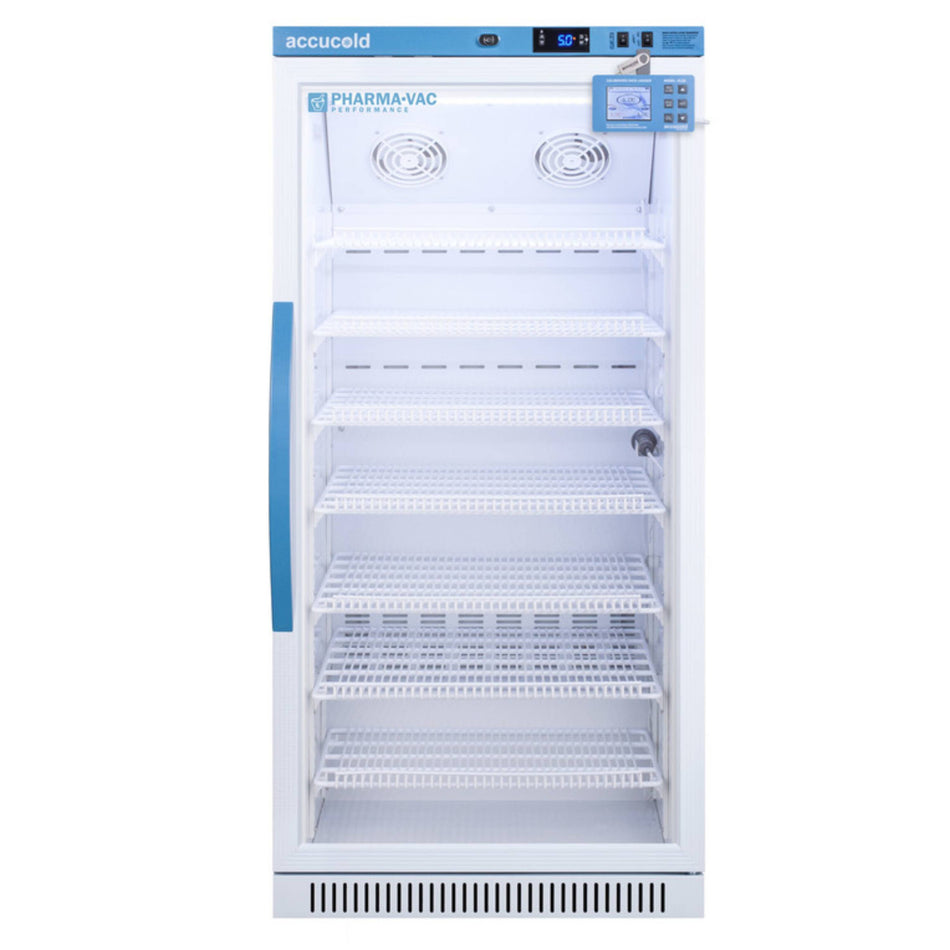 Accucold 8 Cu.Ft. Upright Vaccine Refrigerator, Glass Door w/ DL2B