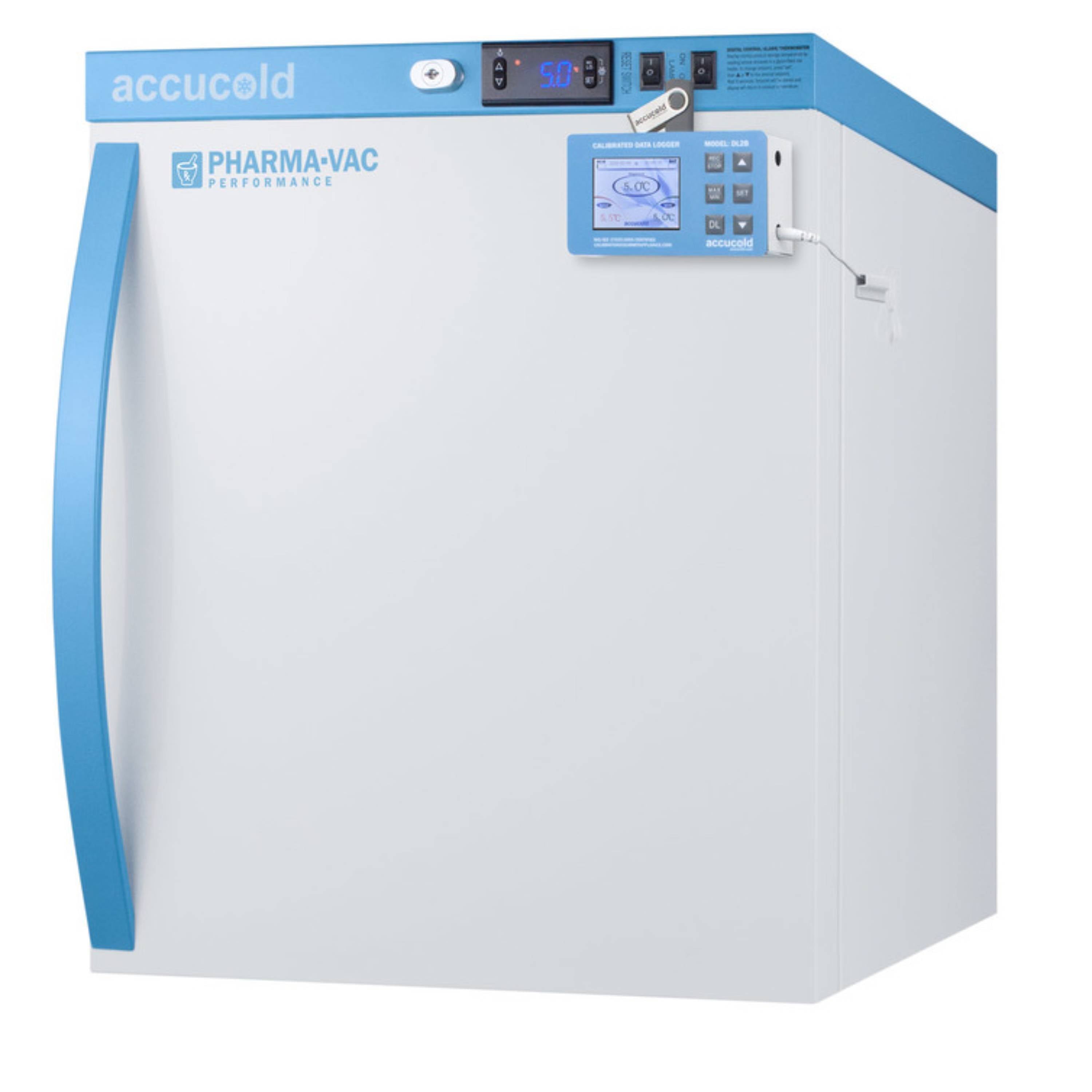 Accucold 1 Cu.Ft. Compact Vaccine Refrigerator, Solid Door w/ DL2B