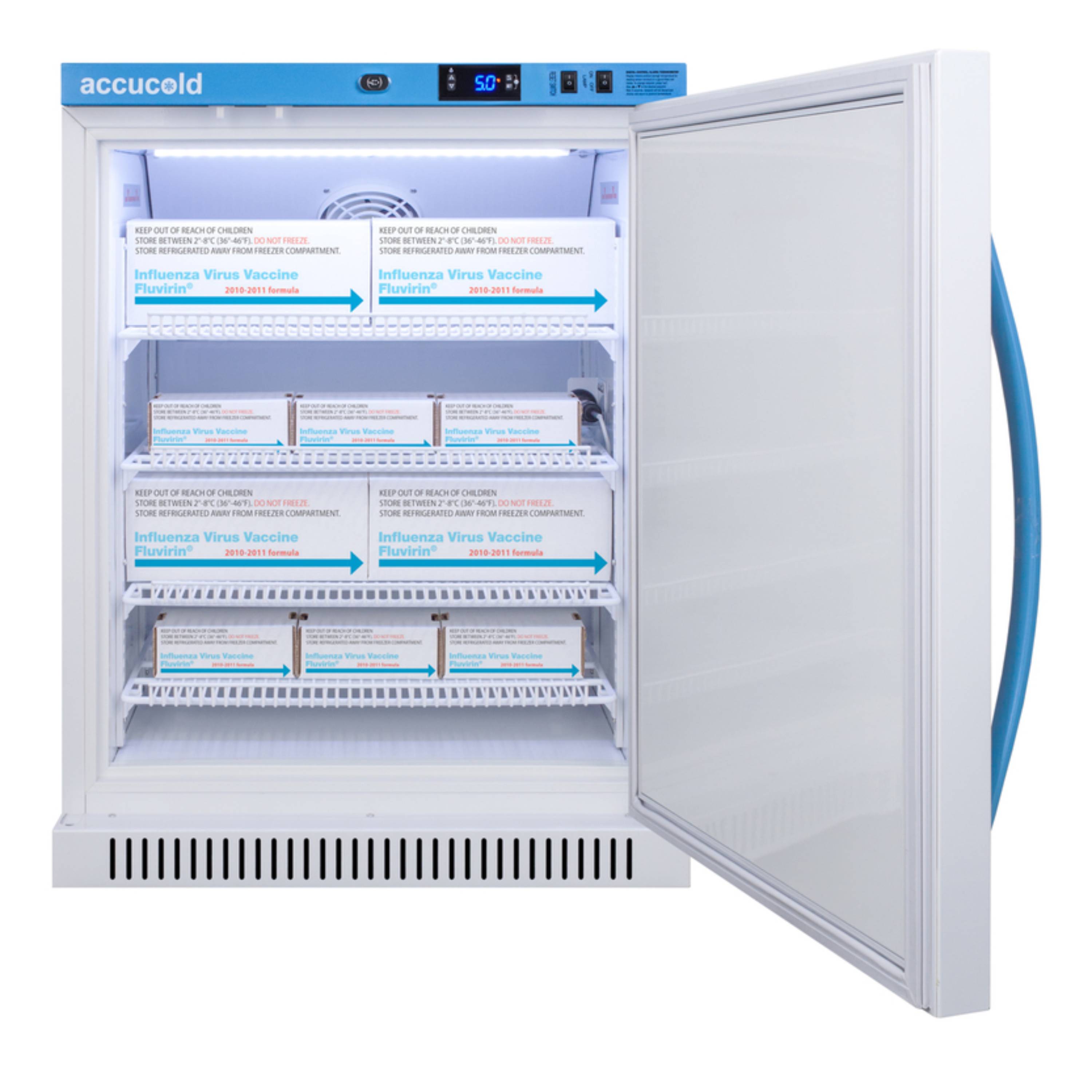 Accucold 6 Cu.Ft. ADA Height Vaccine Refrigerator, Solid Door w/ DL2B