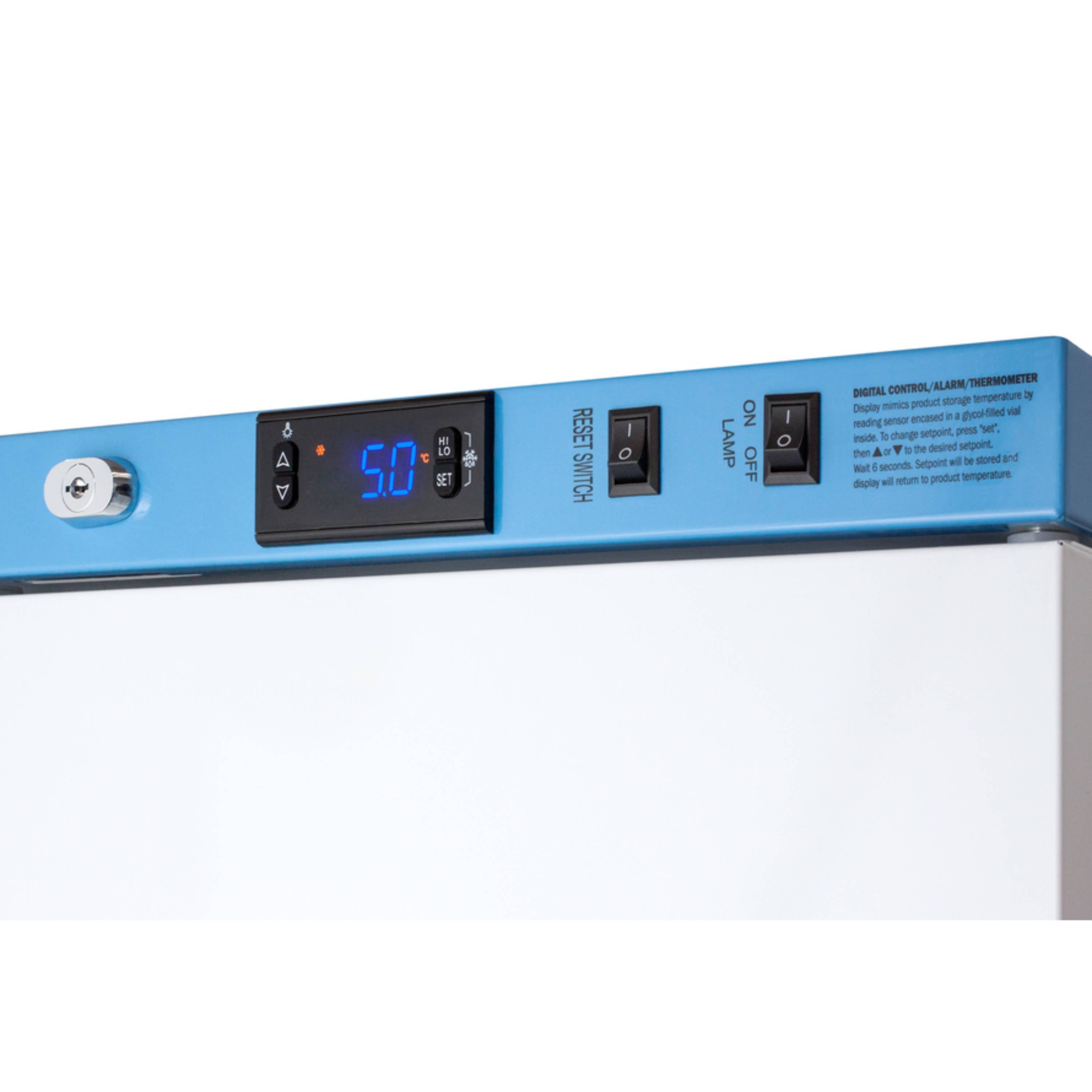 Accucold 6 Cu.Ft. ADA Height Vaccine Refrigerator, Solid Door w/ DL2B