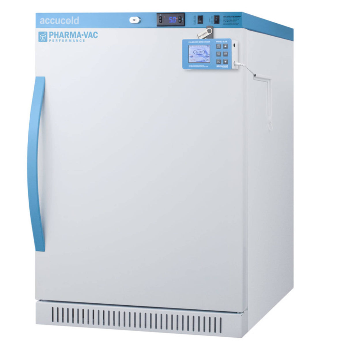 Accucold 6 Cu.Ft. ADA Height Vaccine Refrigerator, Solid Door w/ DL2B