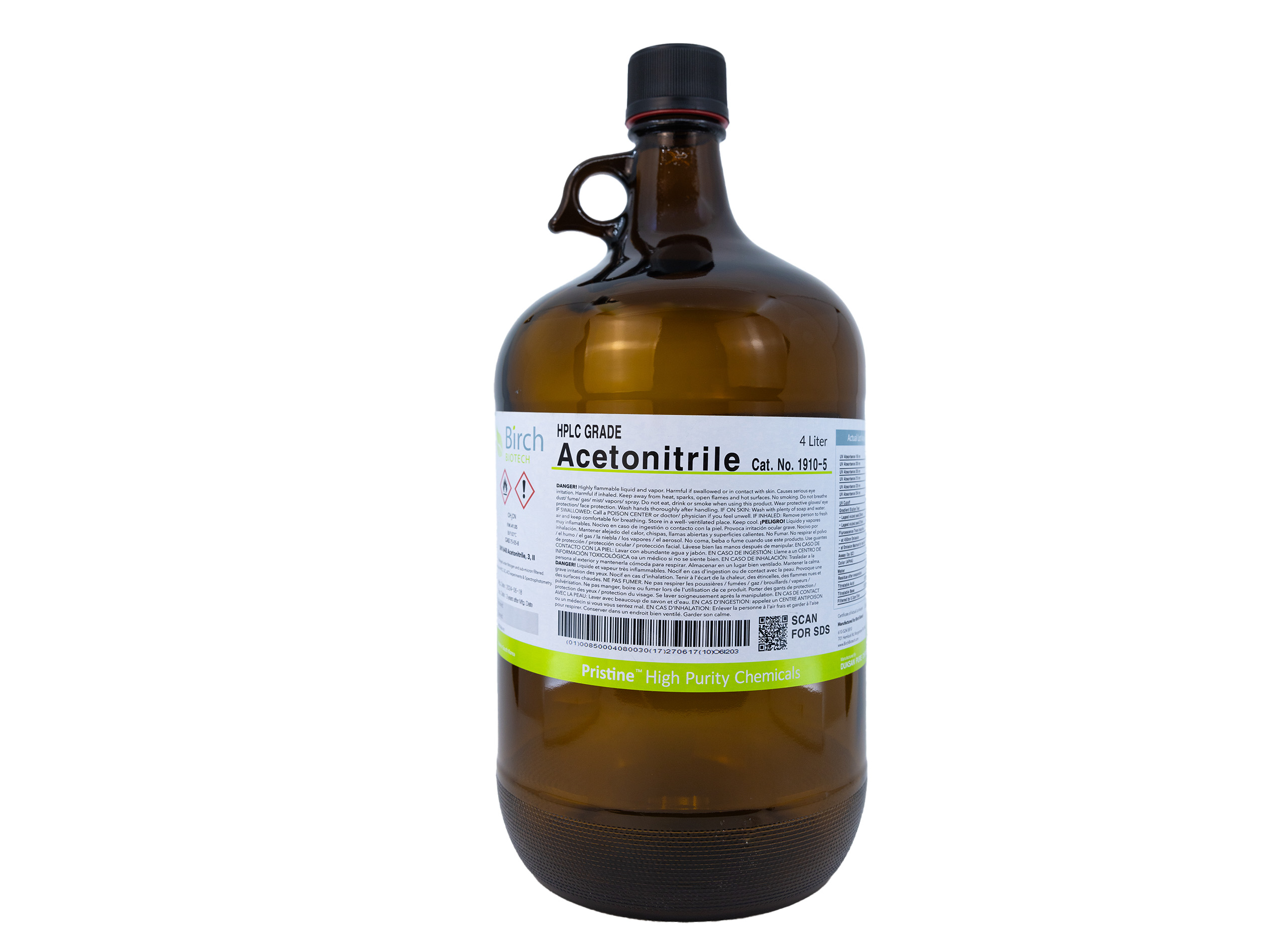 Birch Biotech PRISTINE Acetonitrile, HPLC Grade, Reagents, Birch Biotech, MSE Supplies