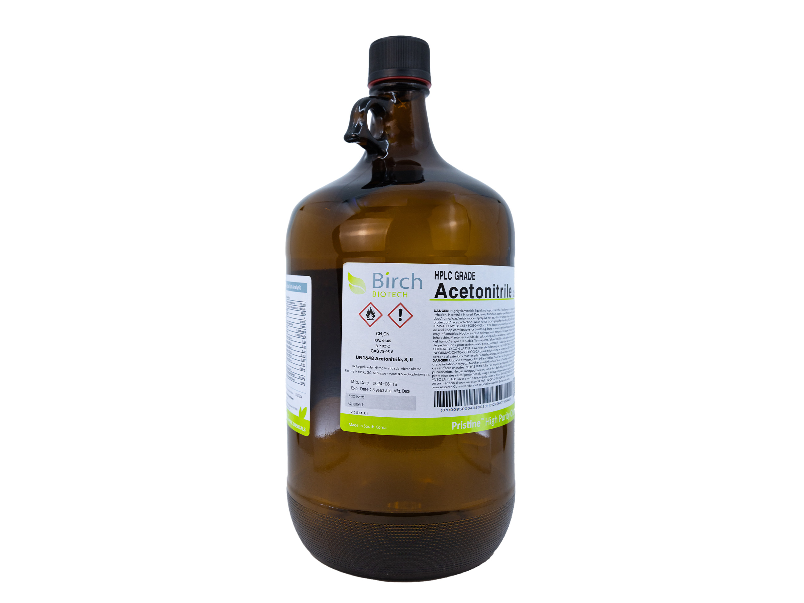 Birch Biotech PRISTINE Acetonitrile, HPLC Grade, Reagents, Birch Biotech, MSE Supplies