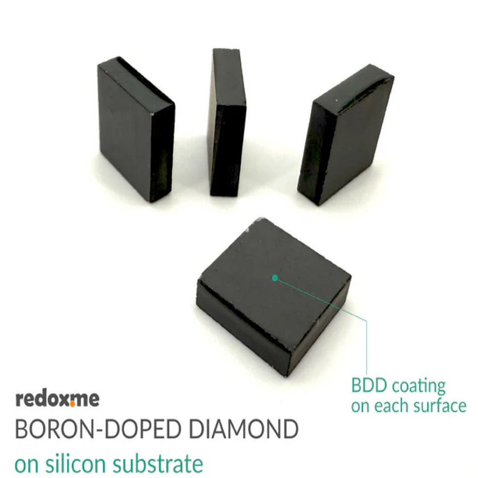 Boron-Doped Diamond on Silicon Substrate-10mm x 10mm x 3mm-1 pc - Electrochemical Products - Redox.me - MSE Supplies
