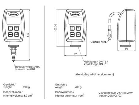 BrandTech VACUU·VIEW Extended Vacuum Gauge - MSE Supplies LLC
