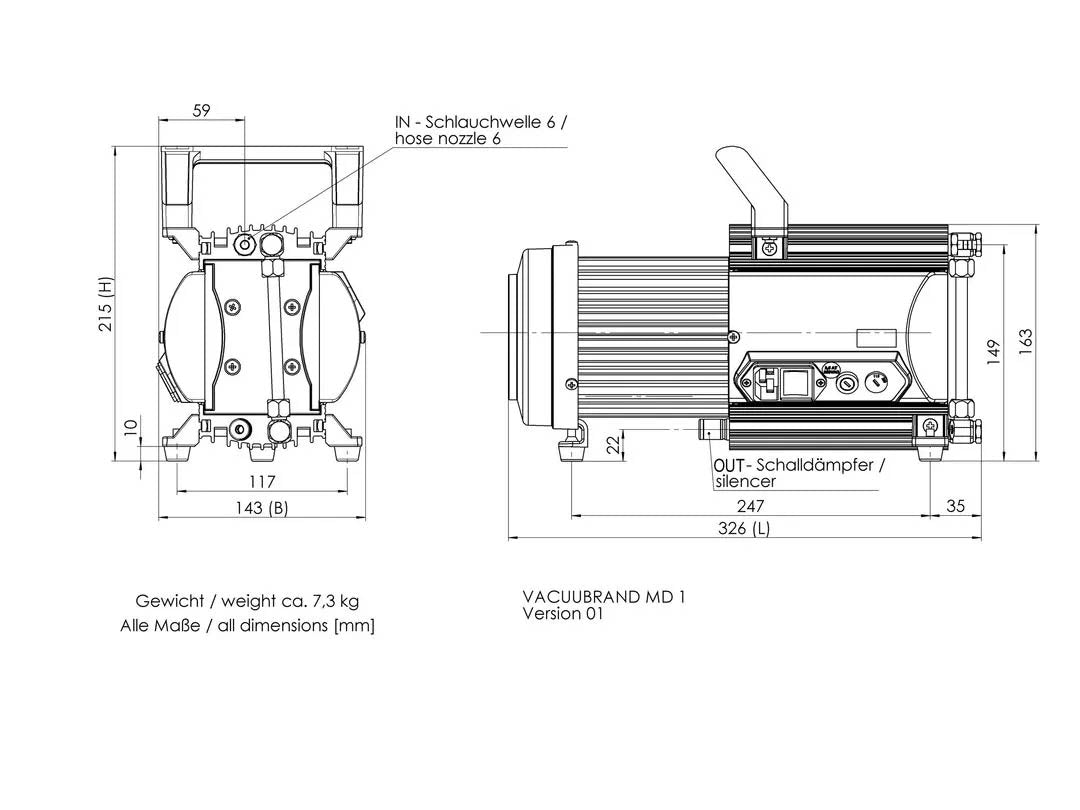 BrandTech MD 1 Diaphragm Pump - MSE Supplies LLC