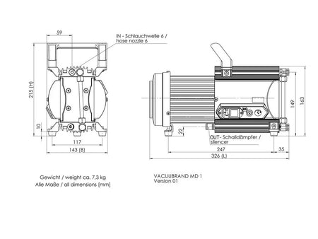 BrandTech MD 1 Diaphragm Pump - MSE Supplies LLC