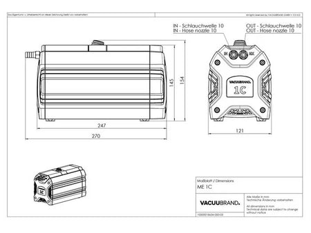 BrandTech ME 1C Chemistry Diaphragm Pump - MSE Supplies LLC