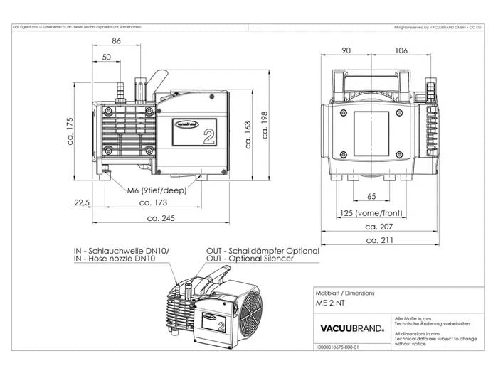 BrandTech ME 2 NT Diaphragm Pump - MSE Supplies LLC
