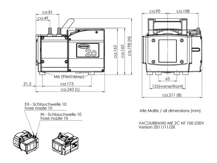 BrandTech ME 2C NT Chemistry Diaphragm Pump - MSE Supplies LLC