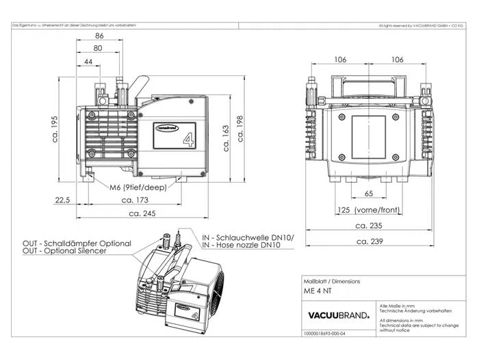 BrandTech ME 4 NT Diaphragm Pump - MSE Supplies LLC