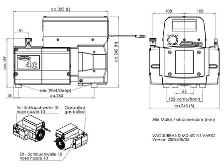 BrandTech MD 4C VARIO Select VARIO® Chemistry Diaphragm Pump - MSE Supplies LLC