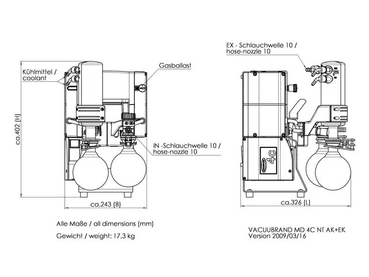BrandTech MD 4C NT +AK+EK Chemistry Vacuum System - MSE Supplies LLC