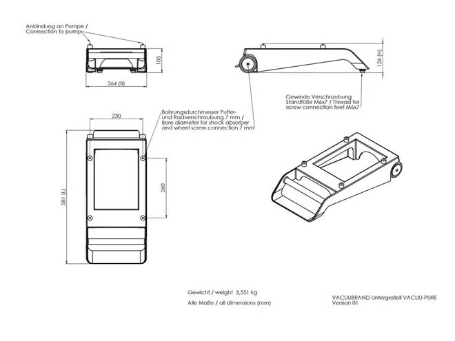 BrandTech VACUU·PURE Shuttle Mobile Underframe - MSE Supplies LLC