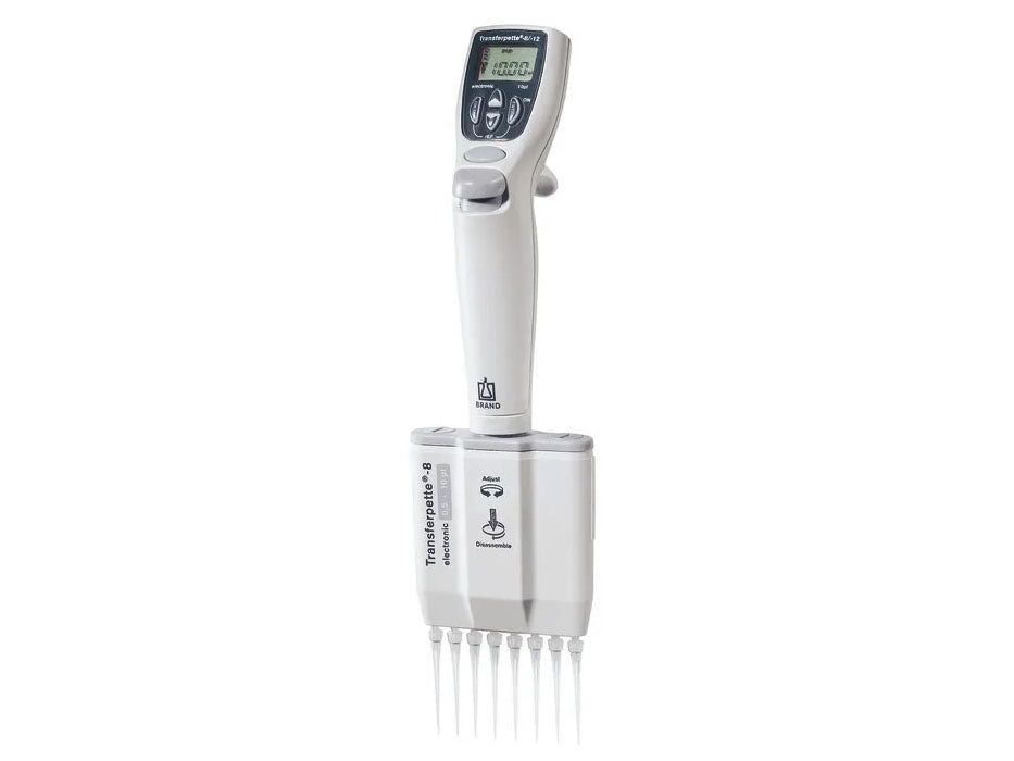 BrandTech Multi-Channel Micropipette Transferpette® -8 Electronic, DE-M - MSE Supplies LLC