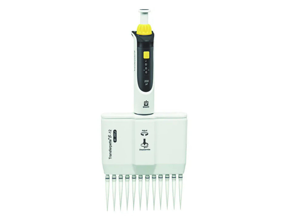 BrandTech Multi-Channel Micropipette Transferpette® S -12, Adjustable, DE-M - MSE Supplies LLC