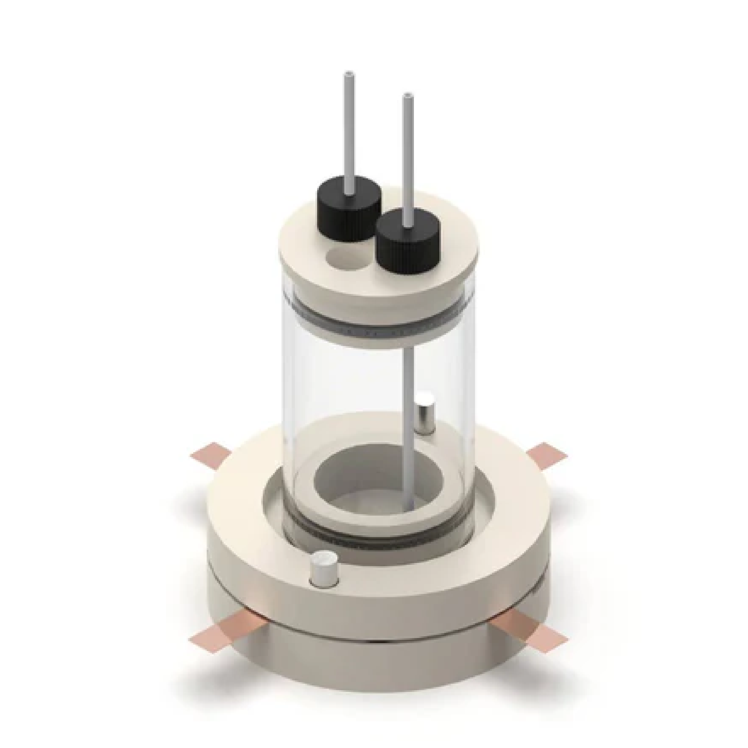 Organic Compatible Van der Pauw Bottom Mount Electrochemical Cell for sample size 10mm*10mm, Magnetic Mount - Battery Equipment - Redox.me - MSE Supplies