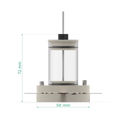 Aqueous Compatible Van der Pauw Bottom Mount Electrochemical Cell for sample size 10mm*10mm, Screw Mount - Battery Equipment - Redox.me - MSE Supplies