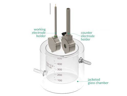 Jacketed Standard Electrochemical Dual Holder Cell Setup, Electrochemical Products, Redox.me, MSE Supplies