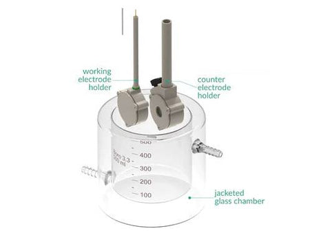 Jacketed Standard Electrochemical Dual Holder Cell, Electrochemical Products, Redox.me, MSE Supplies