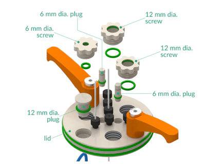 Standard Electrochemical Triple Holder Cell Setup, Electrochemical Products, Redox.me, MSE Supplies