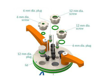Jacketed Standard Electrochemical Triple Holder Cell Setup, Electrochemical Products, Redox.me, MSE Supplies