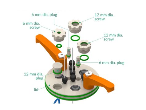 Jacketed Standard Electrochemical Triple Holder Cell, Electrochemical Products, Redox.me, MSE Supplies