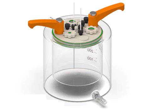 Jacketed Standard Electrochemical Triple Holder Cell Setup, Electrochemical Products, Redox.me, MSE Supplies