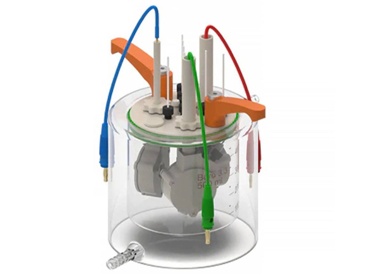 Jacketed Standard Electrochemical Triple Holder Cell Setup, Electrochemical Products, Redox.me, MSE Supplies