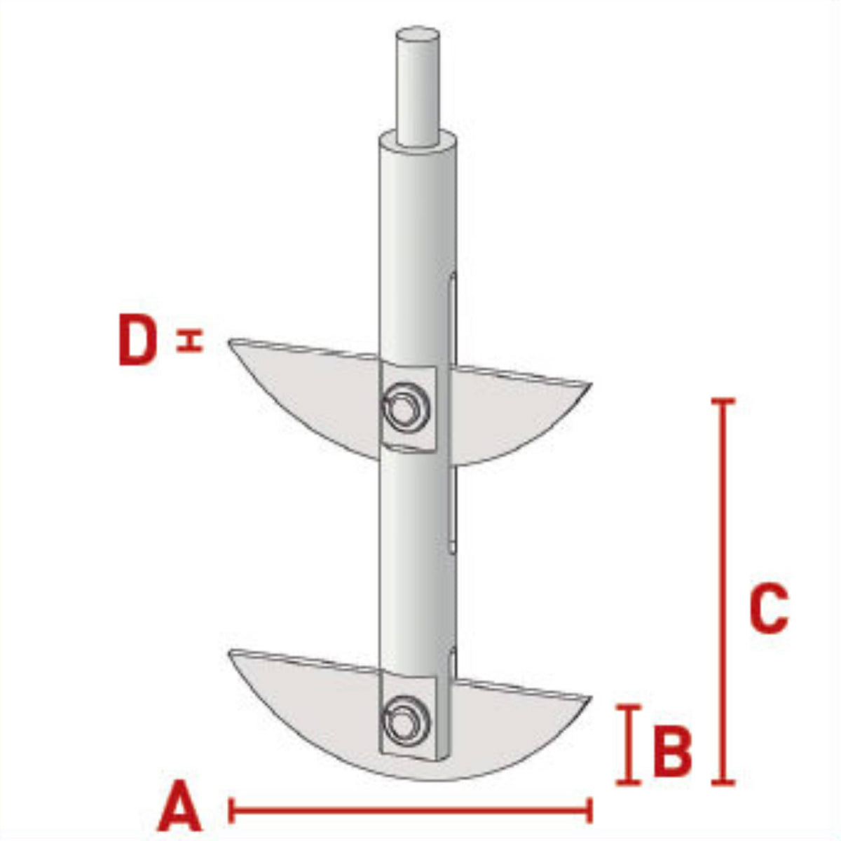 BOLA Double-Moon-Shaped Stirrer Shafts (PTFE ) - L 600 mm Ø 10 mm, NS 29/32