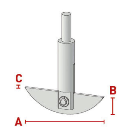 BOLA Moon-Shaped Stirrer Shafts (PTFE ) - L 350 mm Ø 10 mm NS 29/32