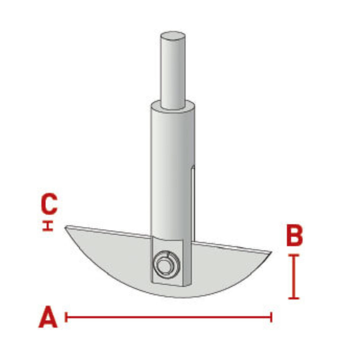 BOLA Moon-Shaped Stirrer Shafts (PTFE ) - L 800 mm Ø 8 mm NS 45/40