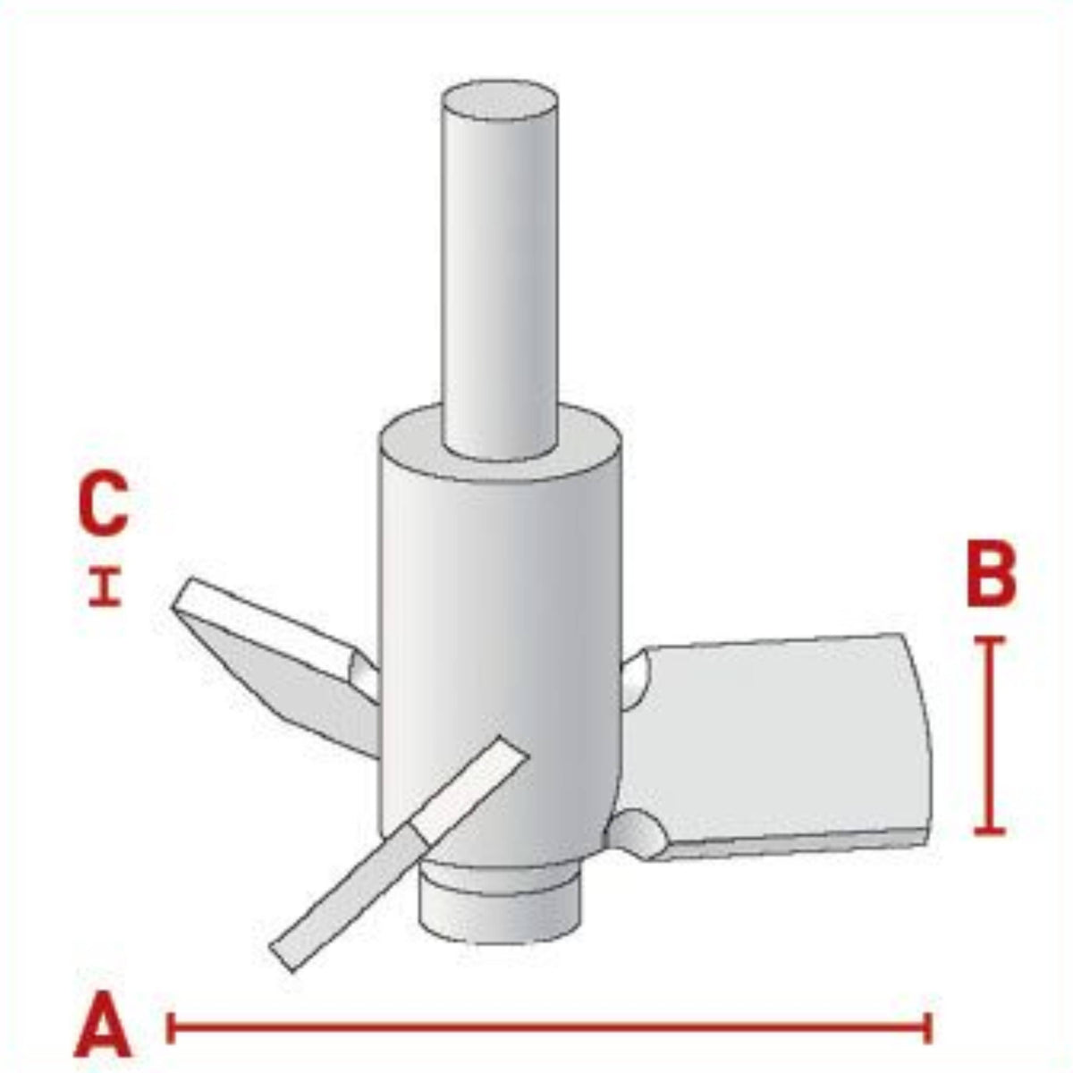 BOLA Propeller Stirrer Shafts (PTFE ) - L 350 mm Ø 8 mm aØ 75 mm