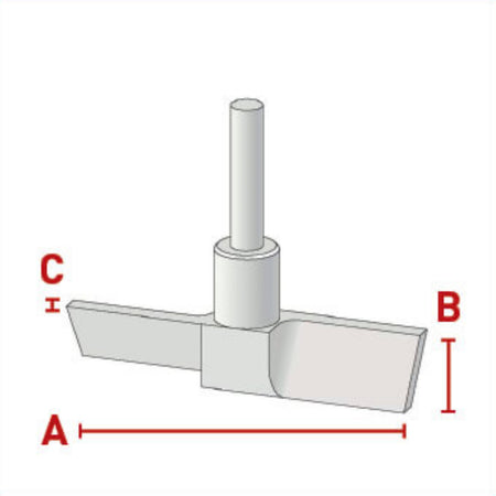BOLA Stirrer Shafts with One Paddle (PTFE ) - L 450 mm Ø 8 mm aØ 80x20 mm