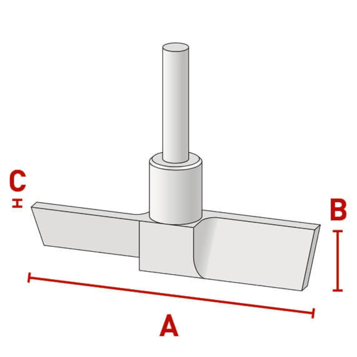 BOLA Stirrer Shafts with Two Paddles (PTFE ) - L 800 mm Ø 10mm aØ 110x20 mm