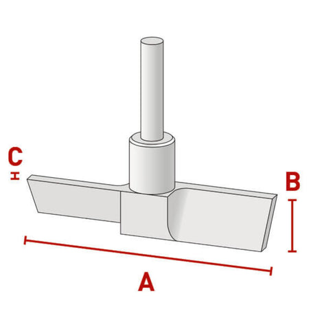 BOLA Stirrer Shafts with Two Paddles (PTFE ) - L 800 mm Ø 10mm aØ 110x20 mm