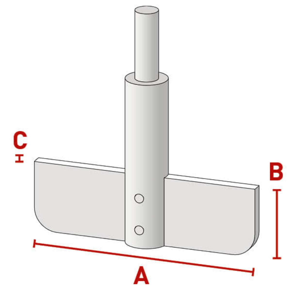 BOLA Stirrer Shafts with Blade (PTFE ) - L 800 mm Ø 10mm aØ 120x30 mm