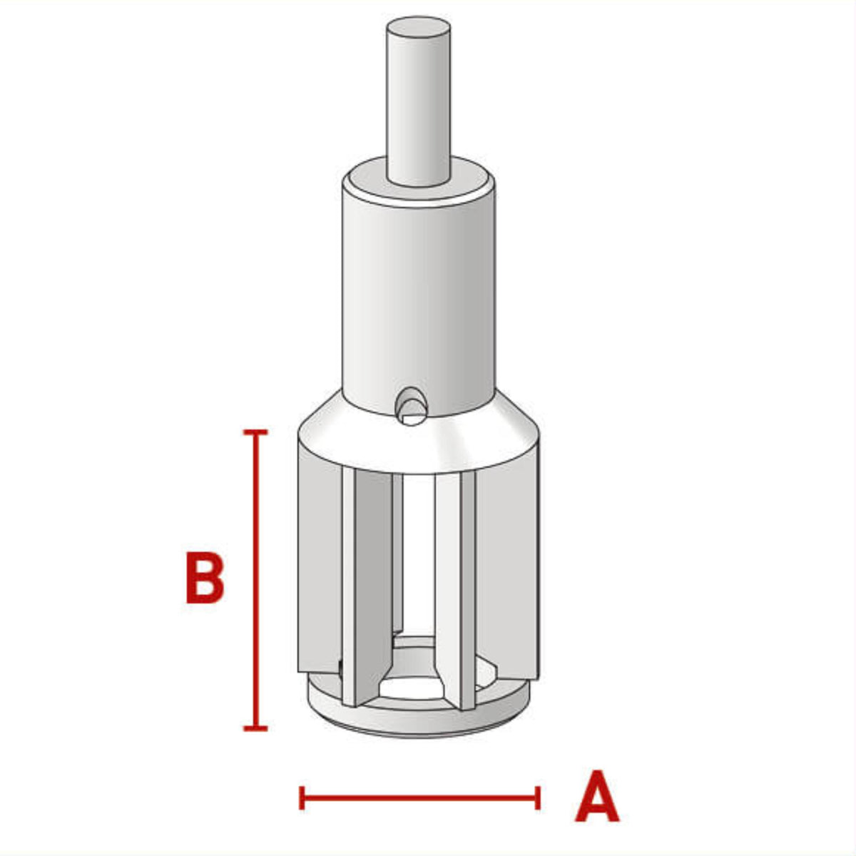 BOLA Fan-Shaped Stirrer Shafts (PTFE ) - L 300 mm Ø 8 mm aØ 38 mm