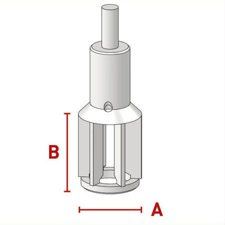 BOLA Fan-Shaped Stirrer Shafts (PTFE ) - L 450 mm Ø 8 mm aØ 38 mm